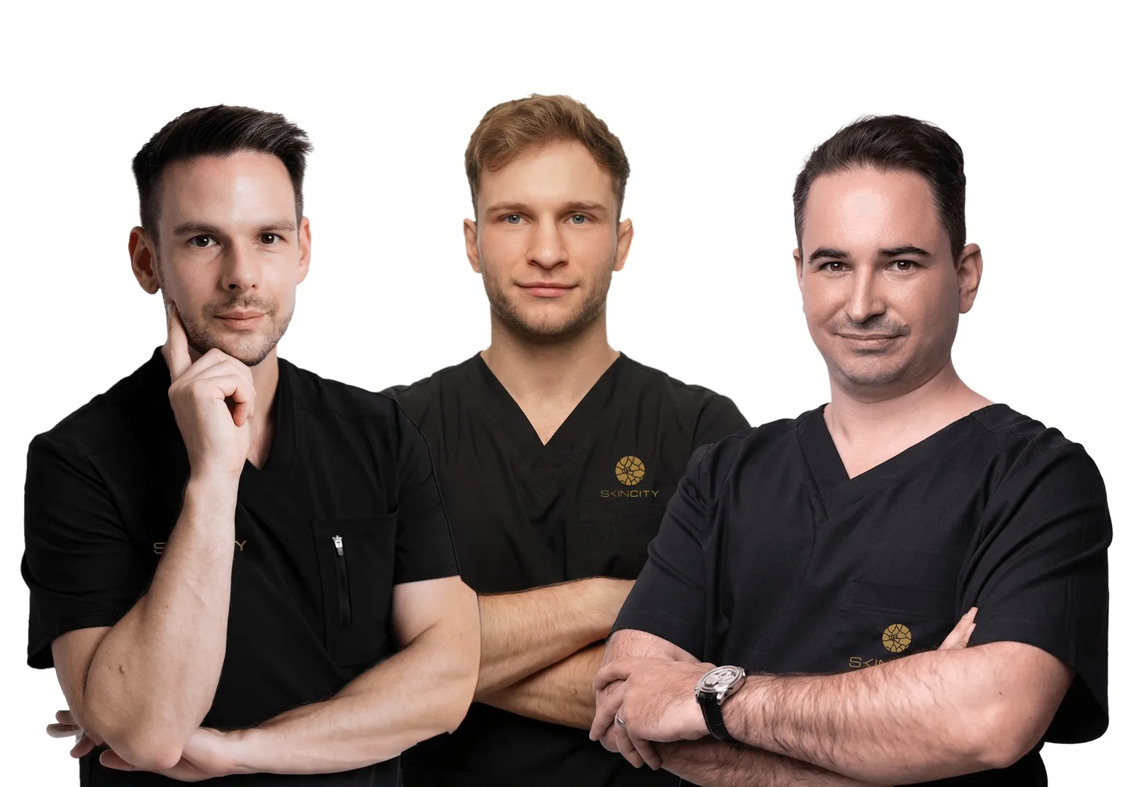 A SkinCity orvosai: Dr. Varga Tamás, Dr. Mihalovits Botond és Dr. Seffer A. Gergely